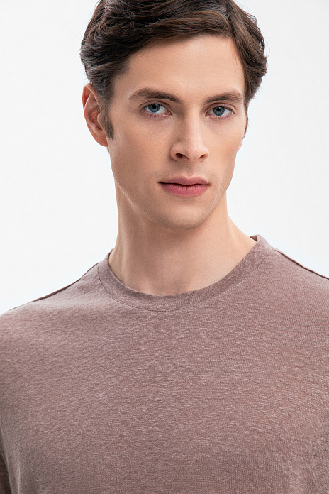 Футболка изо льна, цвет Коричневый