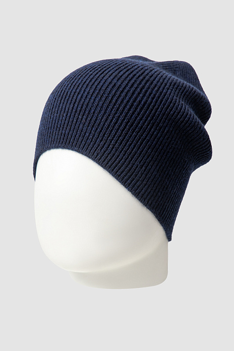Шапка из шерсти, цвет Синий темный