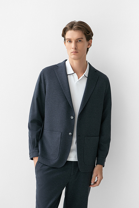 Пиджак однобортный, цвет Синий темный