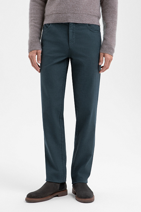 Брюки из хлопка, цвет Зеленый