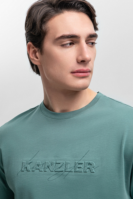 Зеленая хлопковая футболка Comfort fit, цвет Зеленый