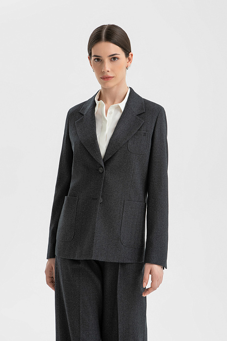 Пиджак из шерсти, цвет Серый темный