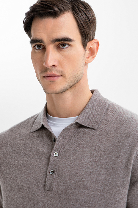 Джемпер поло Limited edition из кашемира, цвет Мокко