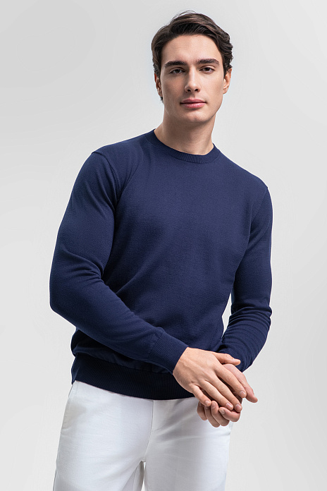 Джемпер из хлопка Пима, цвет Синий темный