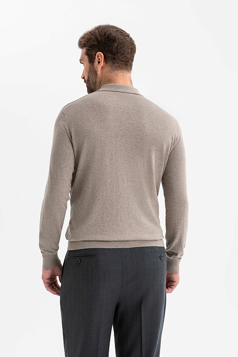 Джемпер поло из хлопка и кашемира, цвет Мокко
