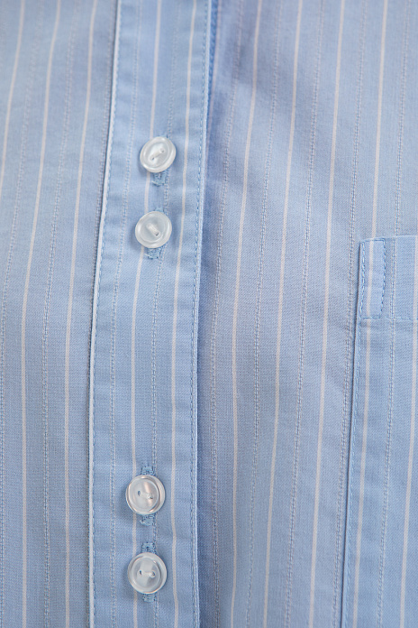 Рубашка из хлопка в полоску, цвет Голубой