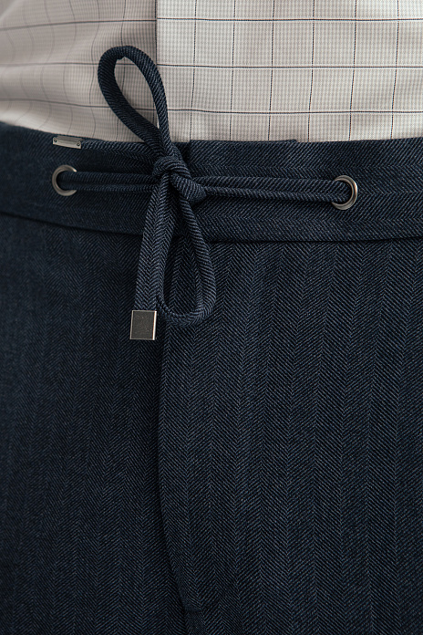 Брюки на кулиске, цвет Синий темный