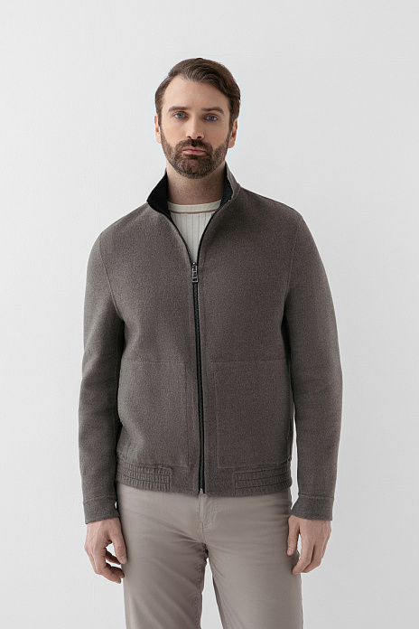 Куртка из смесовой шерсти двусторонняя, цвет Серый темный