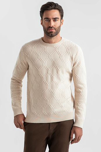 Джемпер из смесовой шерсти, бежевый цвет
