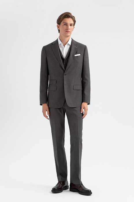 Костюм-тройка из шерсти и шелка с водоотталкивающей обработкой, цвет 