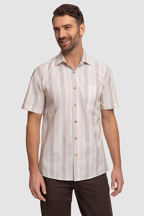 Сорочка с коротким рукавом из хлопка, цвет Бежевый