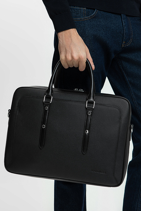 Портфель из натуральной кожи, цвет Черный