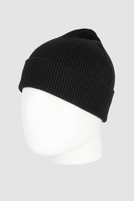 Черная шапка из шерсти и кашемира, цвет Черный