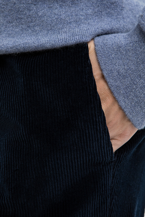 Брюки из вельвета, цвет Синий темный