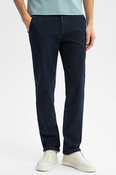 Джинсы прямого силуэта, цвет Синий темный