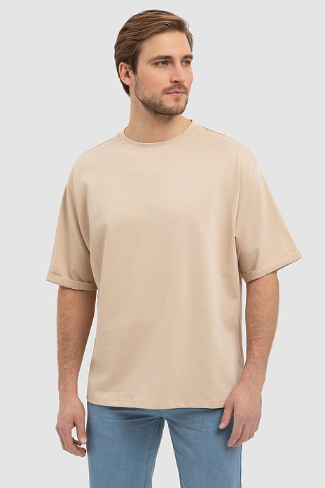 Хлопковая футболка Oversize, цвет Бежевый
