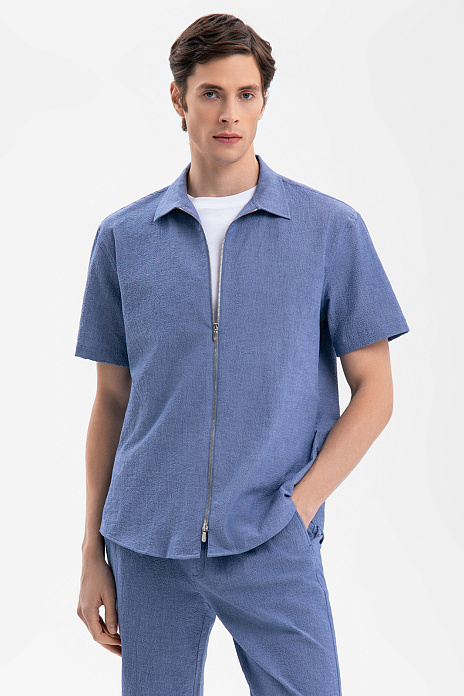 Сорочка с коротким рукавом из хлопка, лимитированная коллекция, цвет Голубой