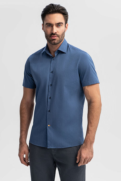 Сорочка с коротким рукавом из хлопка, цвет Голубой