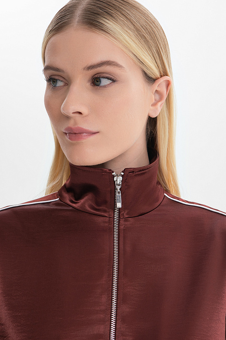 Куртка спортивная атласная, цвет Коричневый