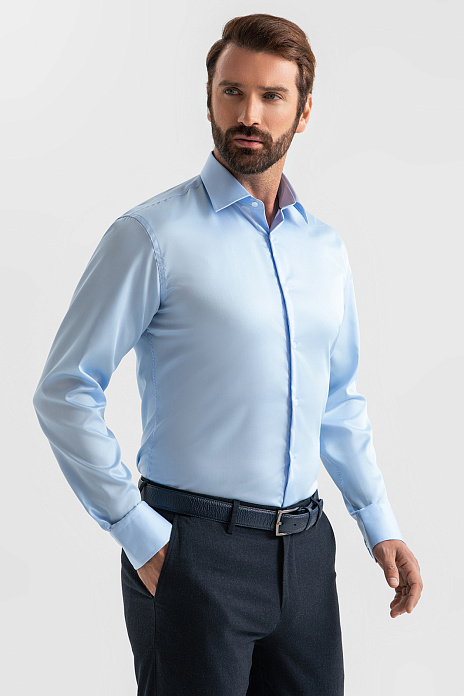 Сорочка из хлопка, легкая в уходе, цвет Голубой