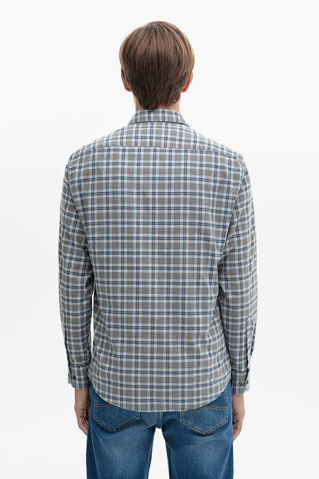 Фланелевая сорочка в клетку, цвет Серый