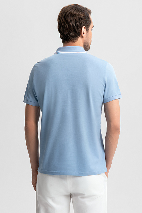 Поло из мерсеризованного хлопка, цвет Голубой