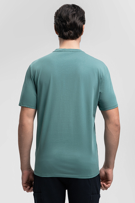 Зеленая хлопковая футболка Comfort fit, цвет Зеленый