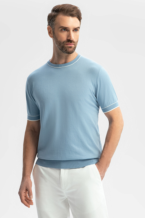 Джемпер из хлопка Пима, цвет Голубой светлый