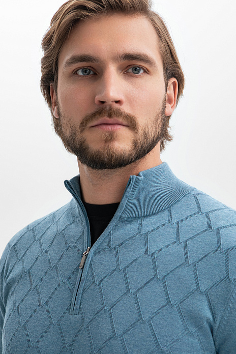 Джемпер из хлопка и кашемира, цвет Голубой