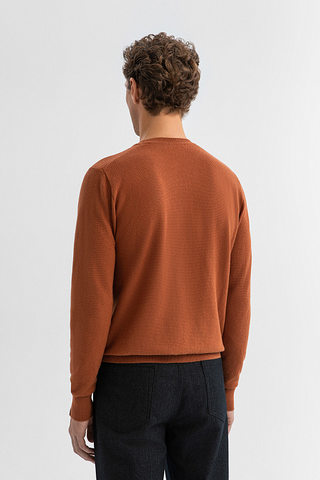 Джемпер из хлопка и кашемира, цвет Коричневый светлый