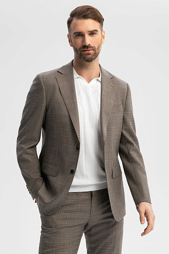 Пиджак из шерсти, хлопка и льна с водоотталкивающей обработкой