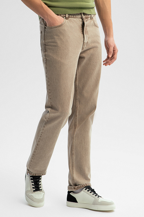 Джинсы прямого силуэта, цвет Бежевый