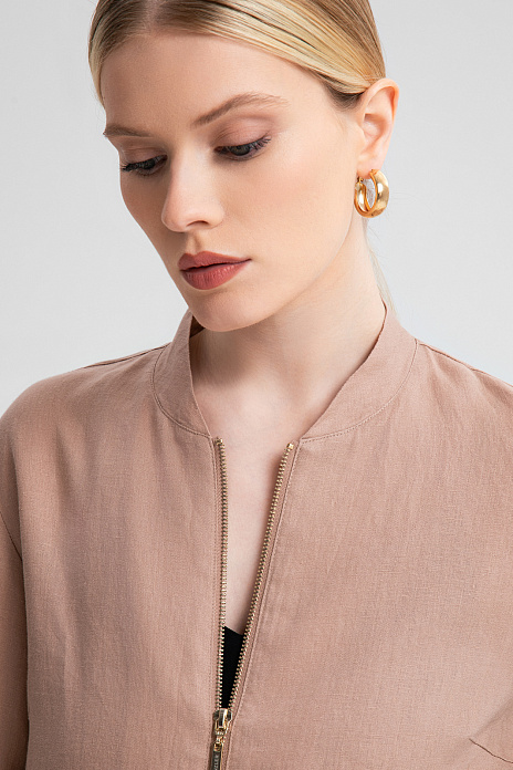 Бомбер изо льна, цвет Пудровый