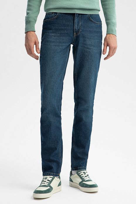 Джинсы прямого силуэта, цвет Синий темный