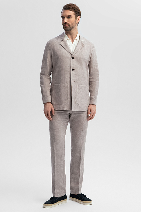 Костюм изо льна и хлопка с брюками на кулиске, цвет 