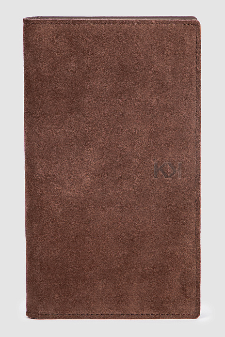 Портмоне из натуральной замши и кожи, цвет Коричневый