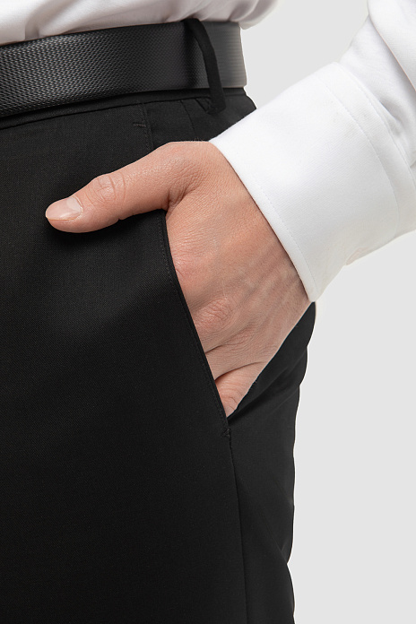 Брюки из шерсти черного цвета, цвет Черный