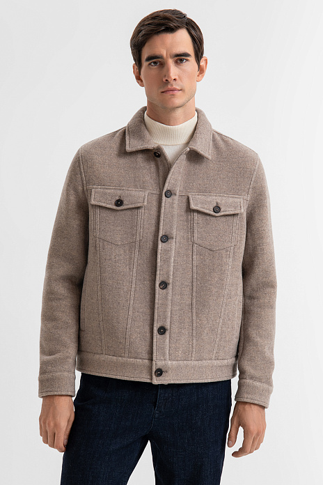 Куртка из шерсти и кашемира, лимитированная коллекция, цвет Бежевый