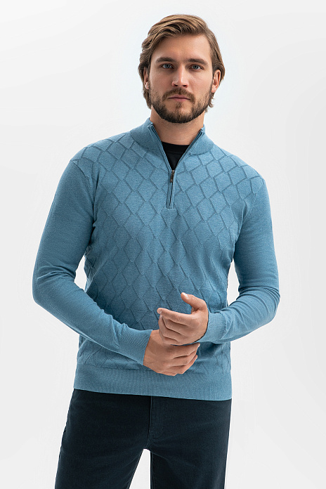 Джемпер из хлопка и кашемира, цвет Голубой