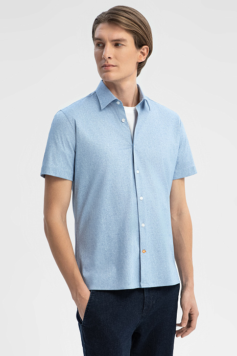 Сорочка с коротким рукавом из трикотажной ткани, цвет Голубой