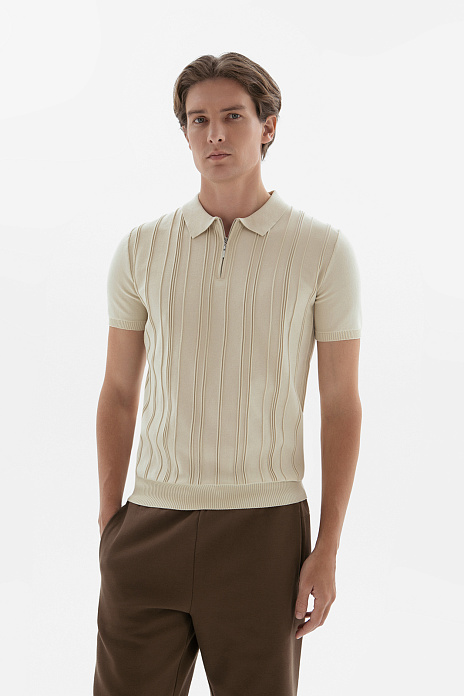 Поло из хлопка, цвет Бежевый