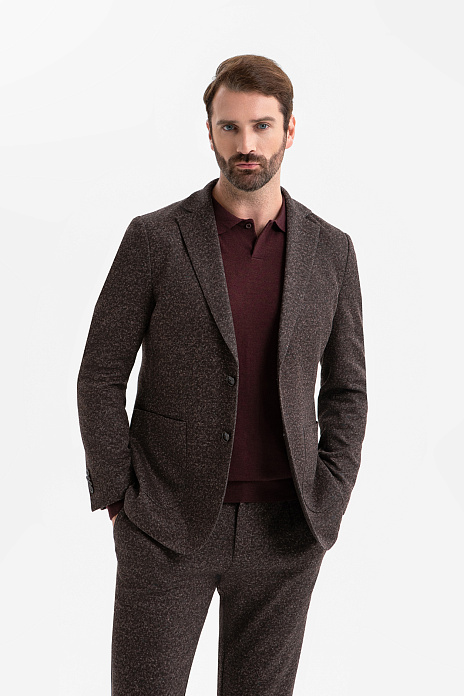 Пиджак однобортный с эффектом меланжа, цвет Коричневый