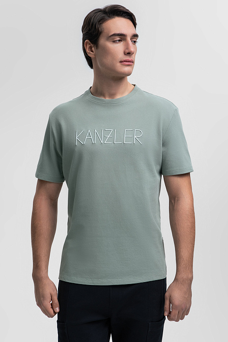 Зеленая футболка из хлопка Comfort fit, цвет Мятный