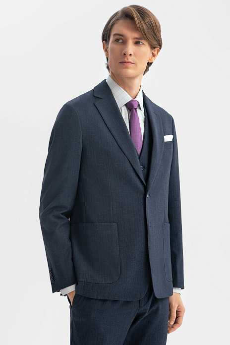 Пиджак однобортный, цвет Синий темный
