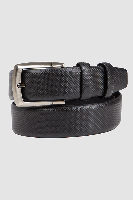 Ремень из натуральной кожи черного цвета, цвет Черный