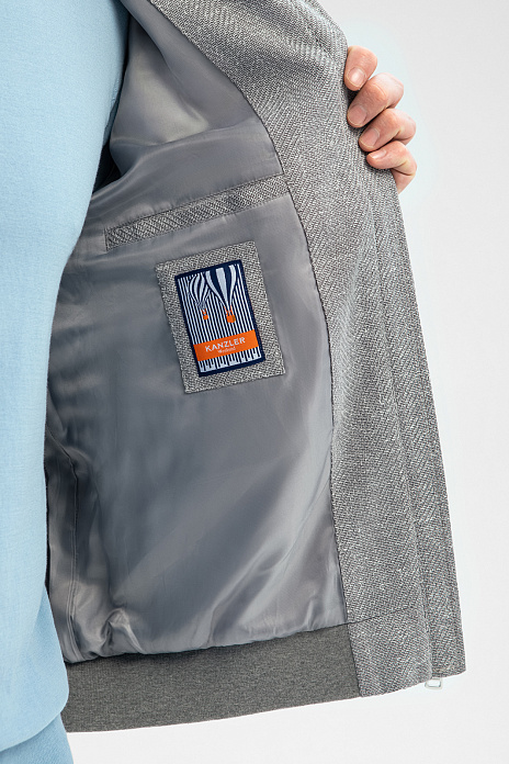 Куртка из хлопка и льна, цвет Серый светлый