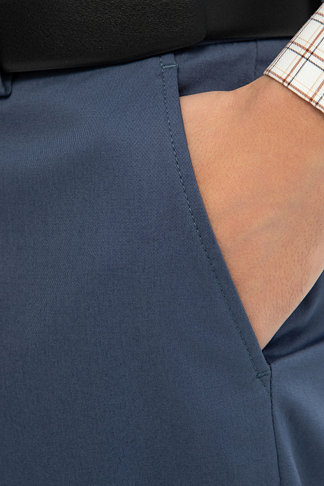 Брюки из хлопка синего цвета, цвет Голубой темный