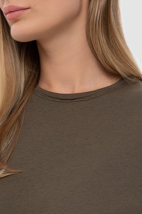 Футболка из льна и хлопка, цвет Хаки