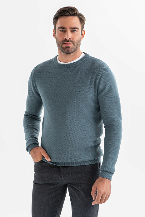 Джемпер из смесовой шерсти, цвет Голубой темный