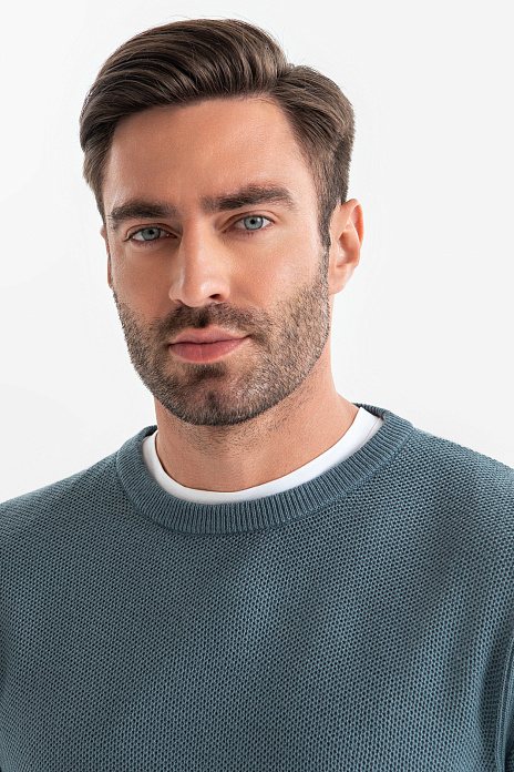 Джемпер из смесовой шерсти, цвет Голубой темный